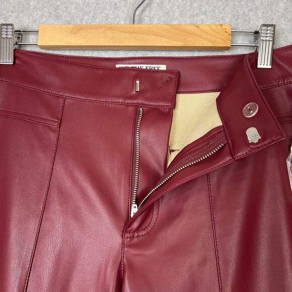 We The Free Uptown High Rise Vegan Leather Flare Pant in Mulberries Size 10 - Picture 5 of 15